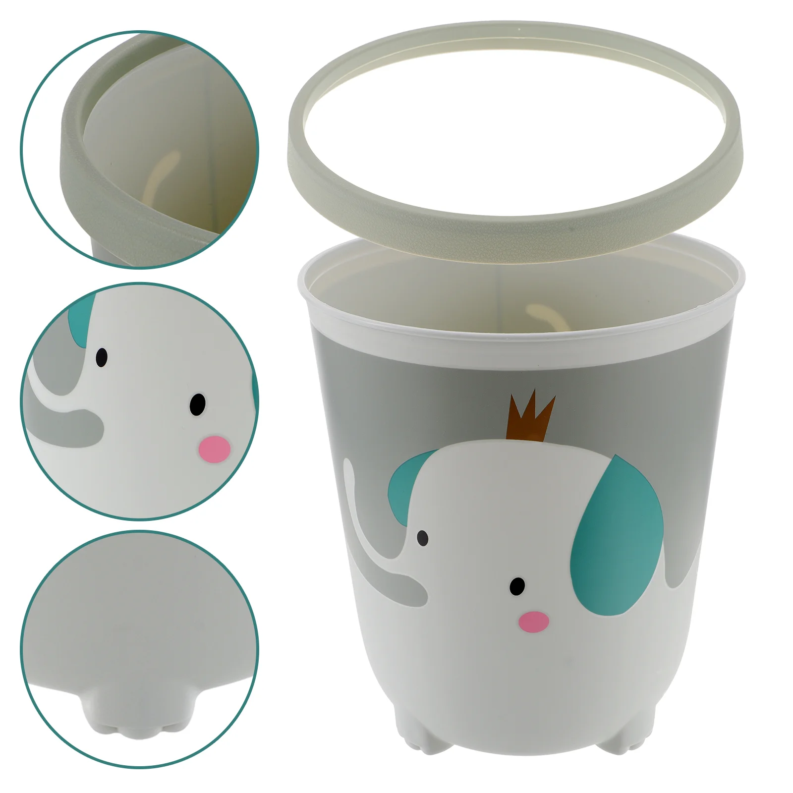 

Decorative Cartoon Bathroom Bedroom Trash Can Household Trash Basket for Home Bedroom Office