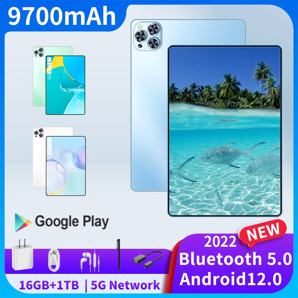 

10.11.12 inch tablet, Android 2022, HD 2K, dual sim, Wi Fi, GPS, Google play, 16 GB ram, 1 to ROM, global version, novelty 12.0