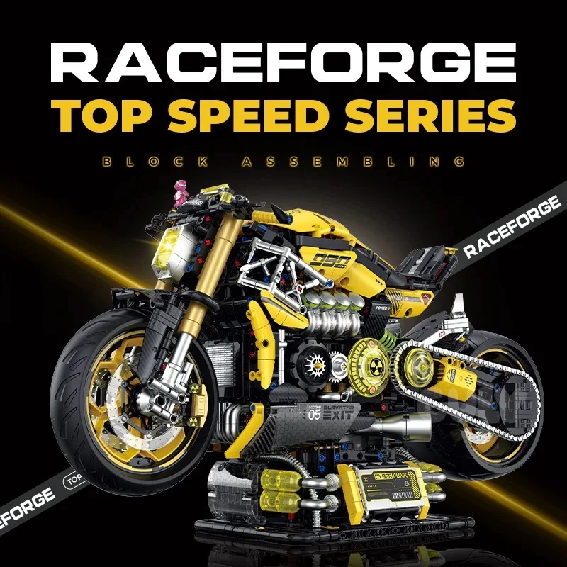 Andole 1:5 Высокотехнологичные городские мотоциклетные строительные блоки