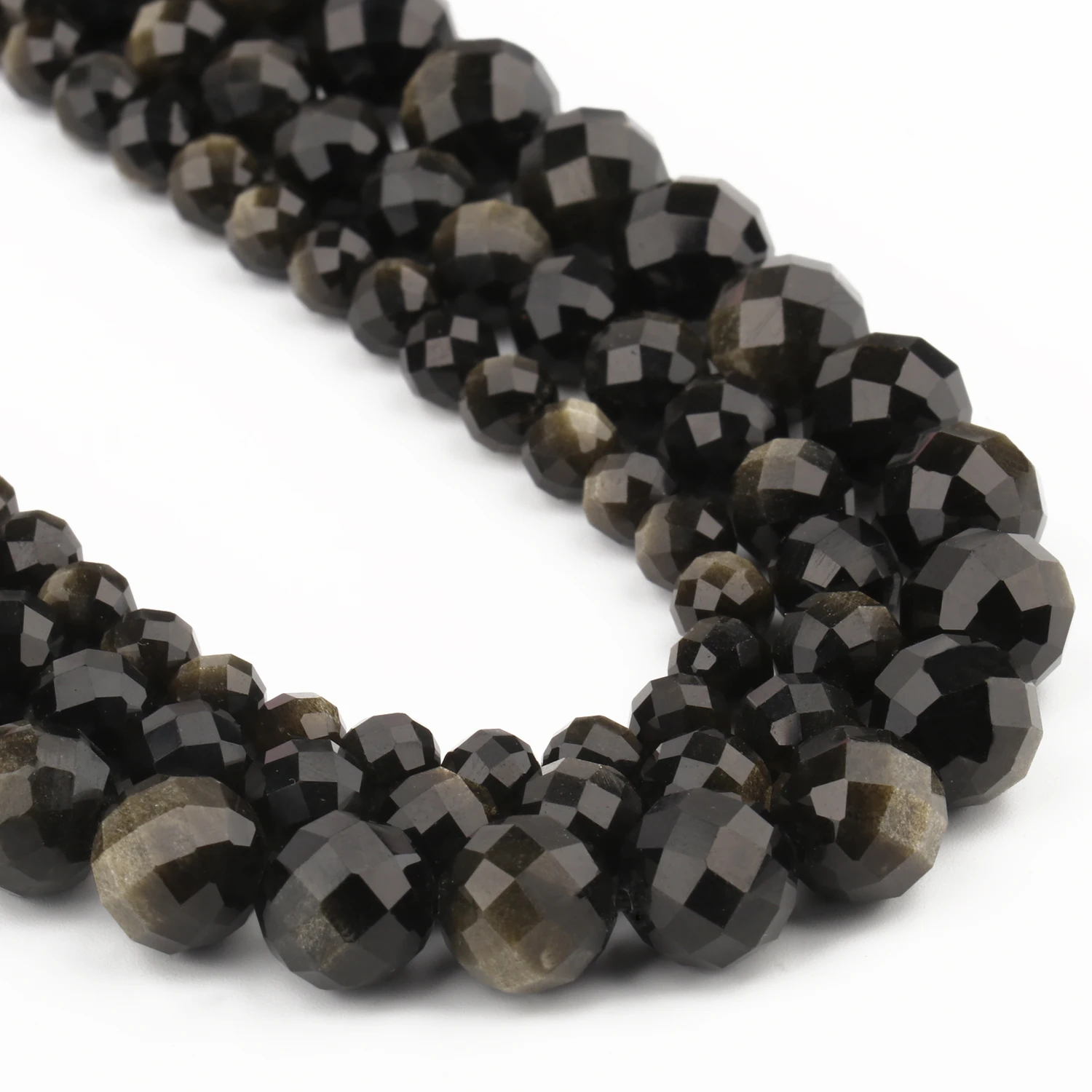 Оптовая продажа 6 мм 8 10 Ограненный ААА натуральный Золотой обсидиановый