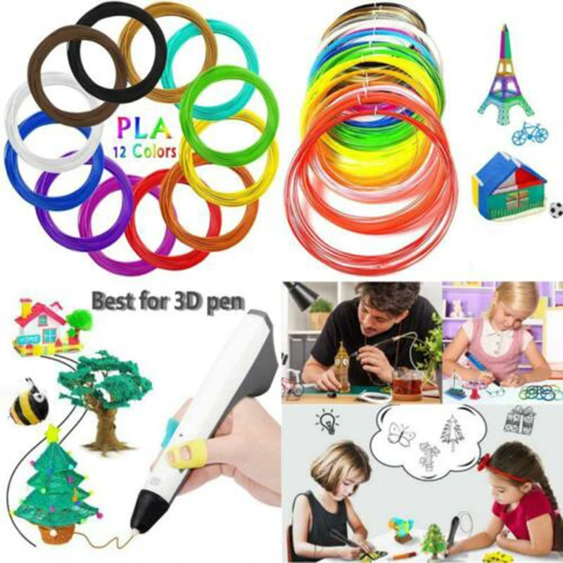 

3D Pen Filament 12 Colors 1.75Mm 3m Per Color 3D Printing Materials for Kids Chirdren Birthday Gift