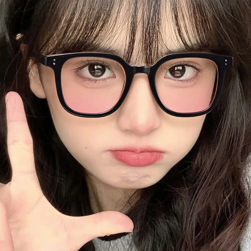 

Gradient Pink Fake Glasses Women Accessories Plastic Eyeglass Frames Clear Glasses Fashion Sweet Decorate Glasses Women