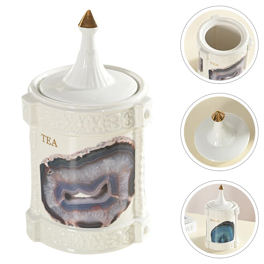 

Ceramic Jar Canister Jars Candy Canisters Sugar Containers Kitchen Cottoncontainer Tea Seasoning Salt Cookie Loose Cookies Swab