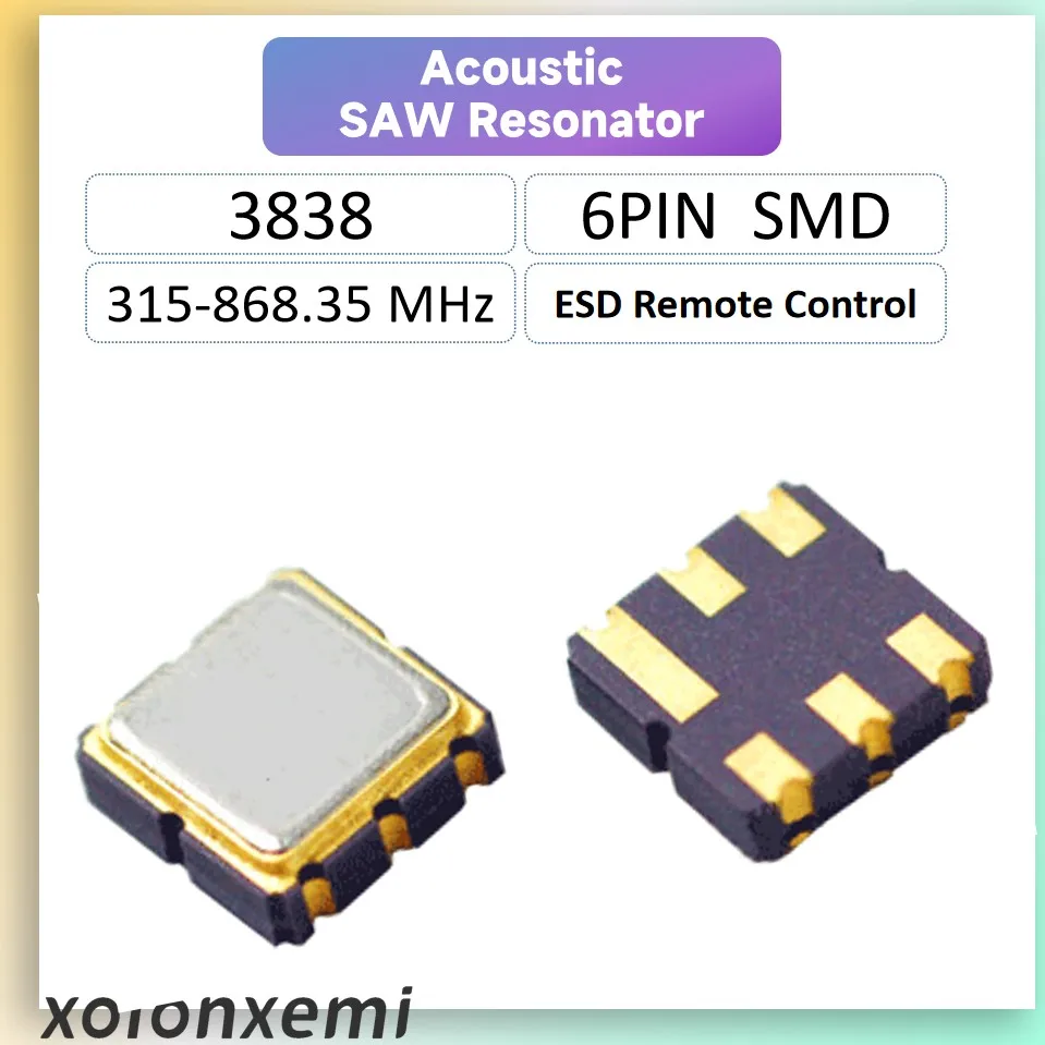 5 шт. резонатор для пилы 3838 6Pin SMD 310 МГц 315 м 318 м 330 м 350 м 390 М 418 м 430 м 433,92 м 480 м 3,8 МГц 3,8*3,8 3,8 × мм Звуковой Измеритель