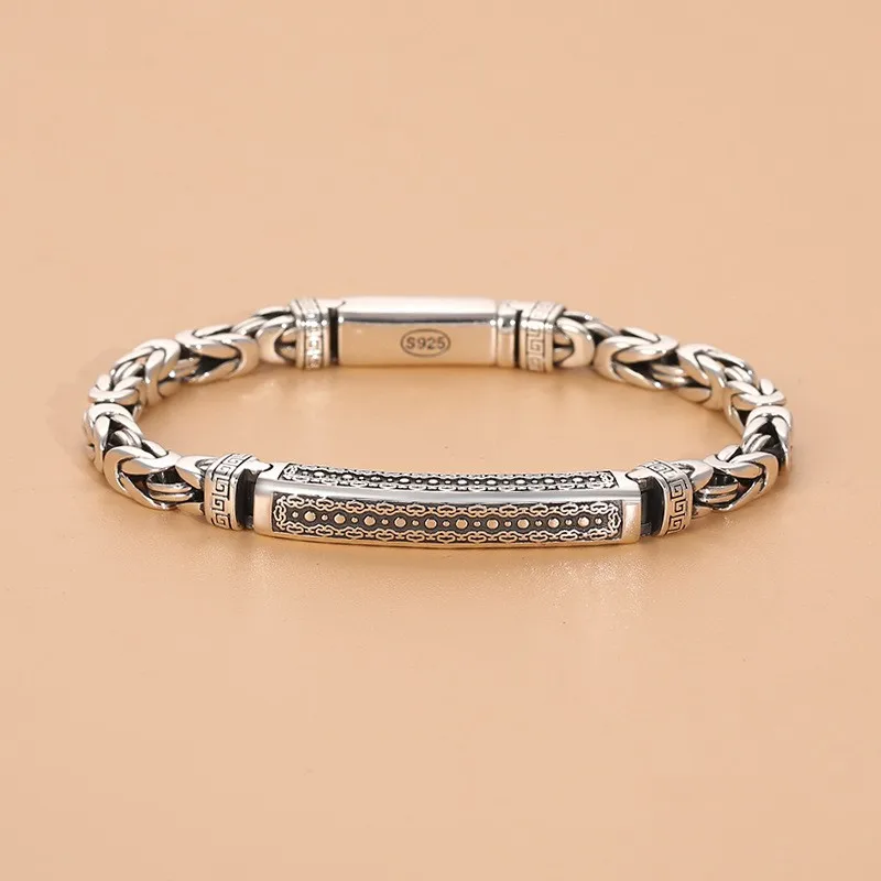 Модный Роскошный Ретро креативный браслет ZFSILVER Silver S925 с креативной текстурой для