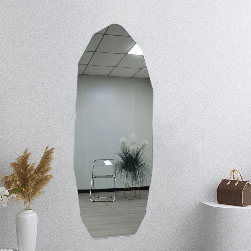 

Living Room Sticker Girls Mirror Bathroom Aesthetic Acrylic Bedroom Modern Mirror Luxury Nordic Dressing Espejo Pared Ornament