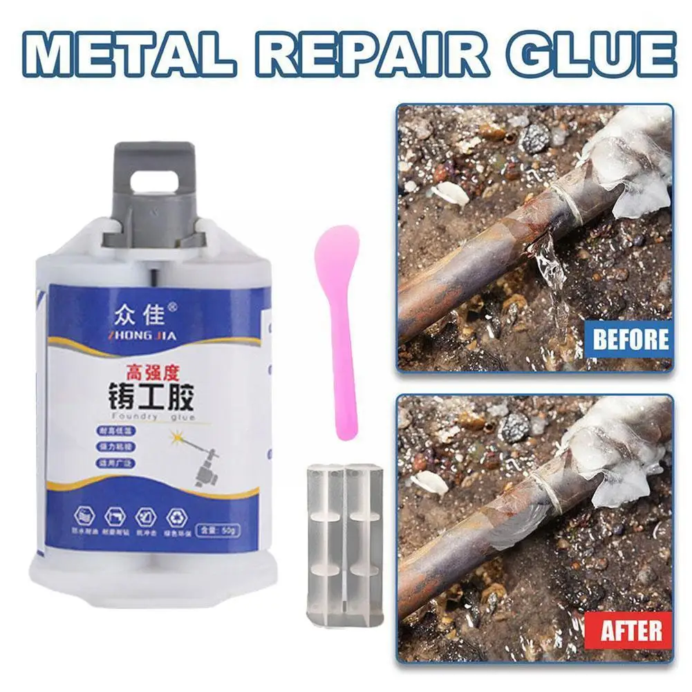 

50ml Strong Casting Glue Metal Repair Adhesive Industrial Strength Weld Seam Drying Bonding Adhesive Quick Sealant High U3J1