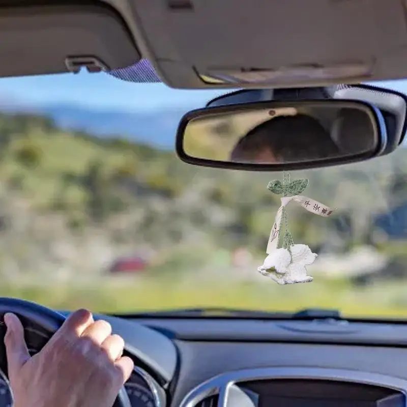 Цветочный автомобильный орнамент вязаный кулон в виде лилии стекло заднего вида