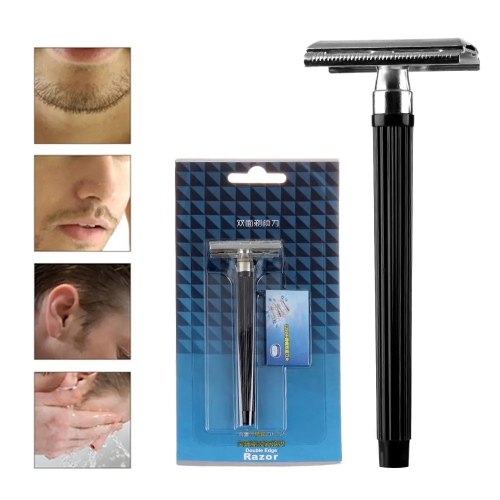 

Men Useful Manual Shaving Razor With a Blade Double Edge Traditional Classic Hair Removal Shaver Stainless Steel