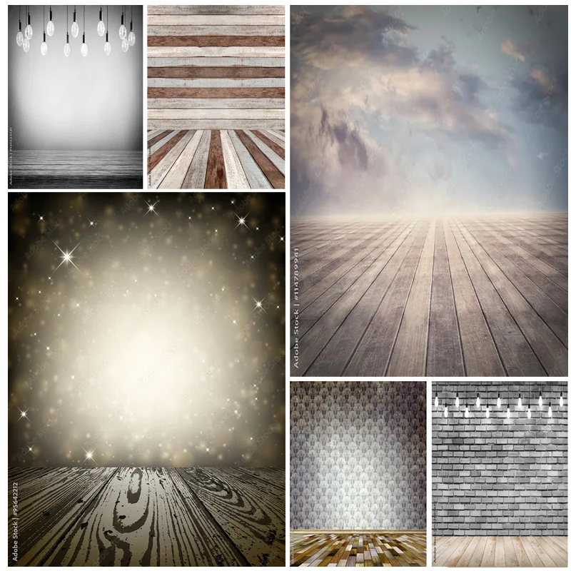 

SHUOZHIKE Vintage Brick Wall And Wooden Floor Spotlight Photography Background Photo Background Studio Props QD-03