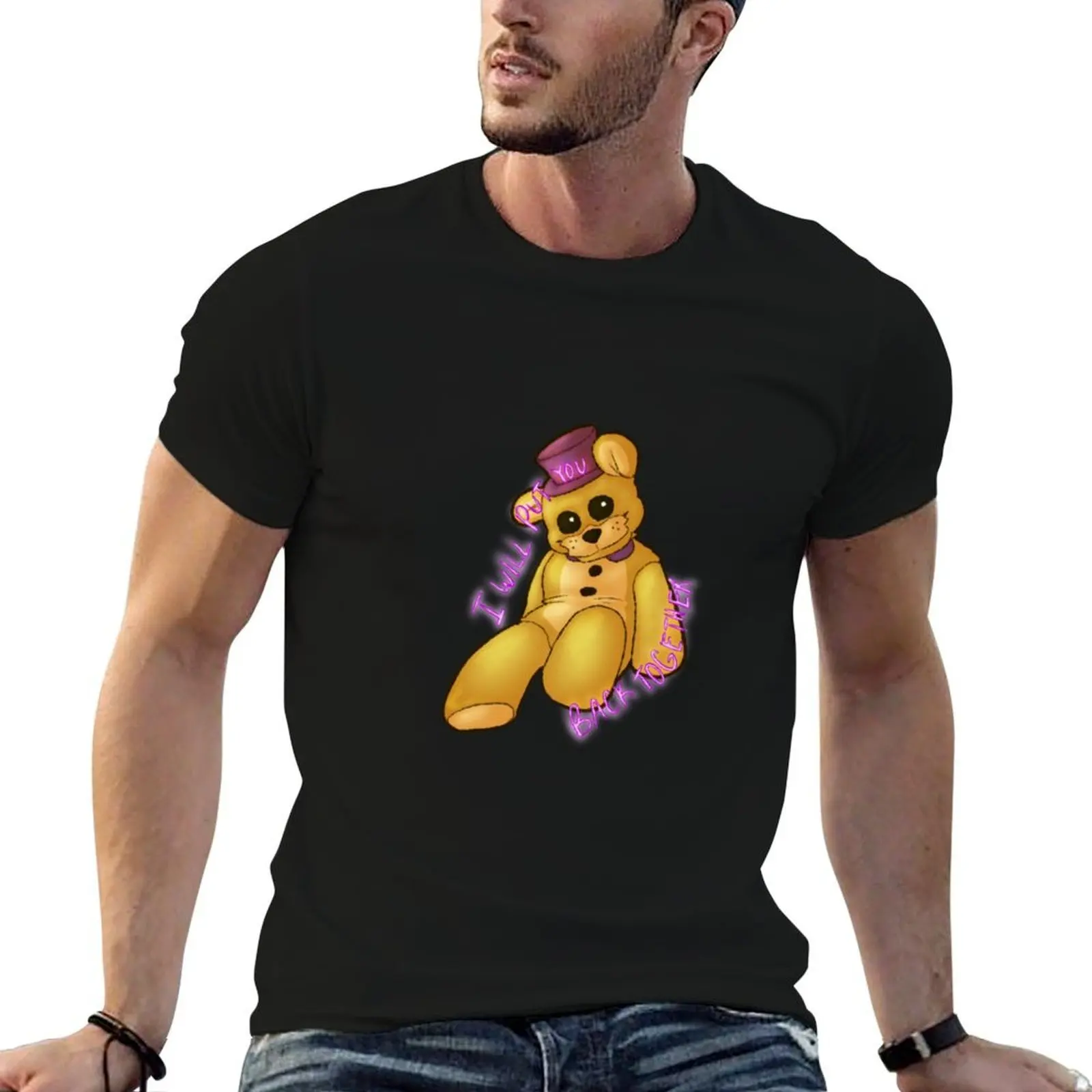 Фото Плюшевая футболка Fredbear, праздничная футболка для мужчин №1