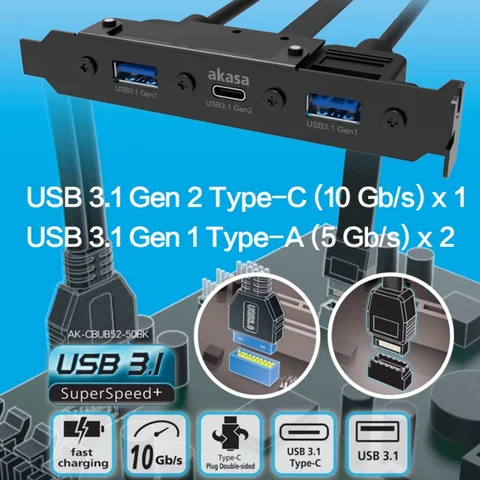Кабель-переходник CableCC USB3.1 Gen2 Pcie к Type-C 0.5 м