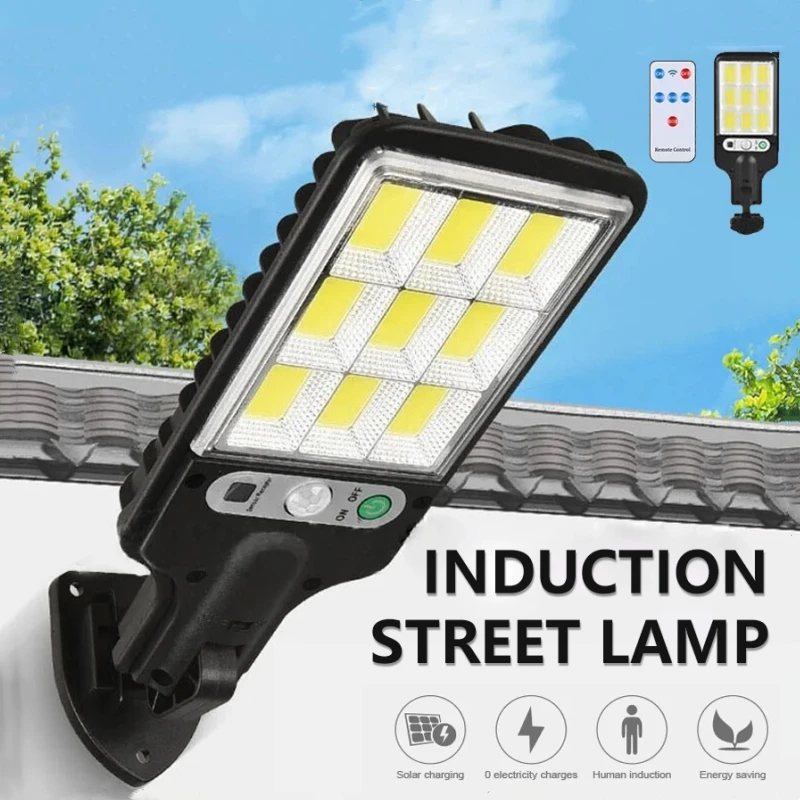 108cob Внешняя Лампа На Солнечной Энергии С Датчиком Движения Настенный Светильник