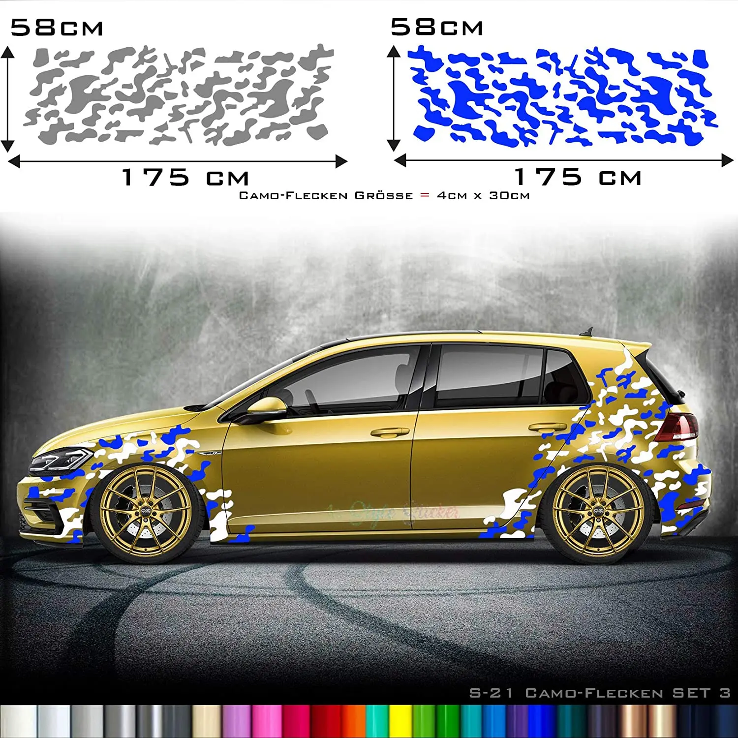 

Tarn-Look Auto Aufkleber Camouflage Sticker Seitenaufkleber Front Heck Tuningsticker Style Verkleidung Car Accessories Sticker