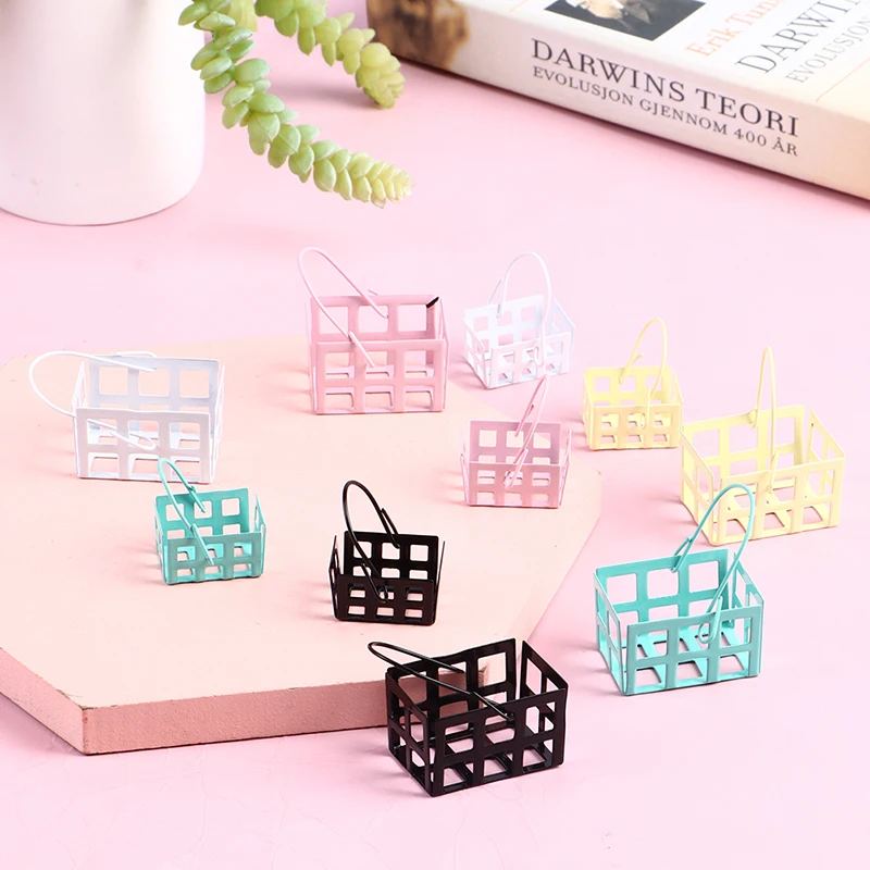 

1:12 Dollhouse Mini Handbasket Food Fruit Vegetable Storage Basket Model For Home Decor Kitchen Pretend Play Toys