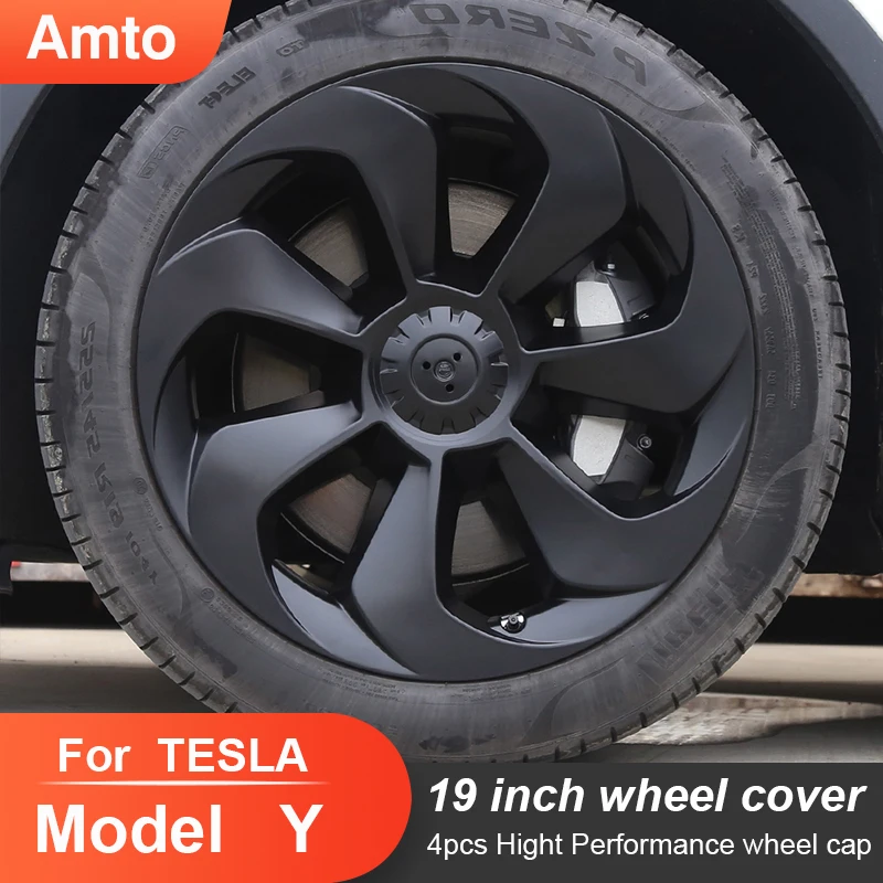 

19Inch Symmetrical Hubcap For Tesla Model Y 2023 Hub Cap Performance Replacement Automobile Wheel Cap Full Rim Cover Accessories