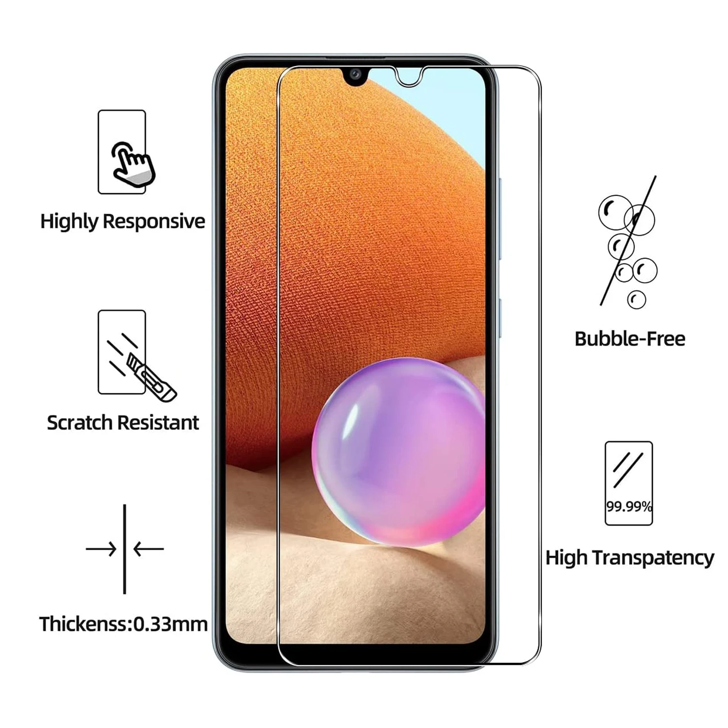 2/4Pcs Screen Protector Glass For Samsung Galaxy A02 A02s M02 M02s F02s Tempered Glass Film