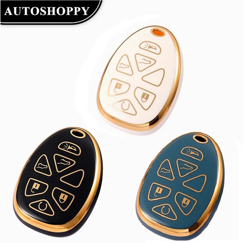 

Fashion TPU Remote Shell Fob Keychain For Chevrolet Tahoe Suburban Gmc Yukon For Cadillac Escalade Car Key Case Cover Accessory