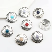 zinc alloy round sunflowers buttons charms for diy concho charms 3pcslot 30mm jewelry accessories