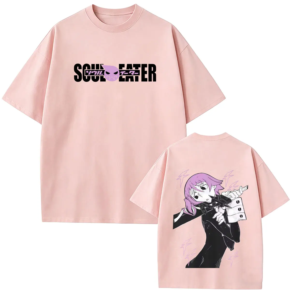 Фото Футболка с графическим принтом Anime Soul Eater Crona, мужская одежда, винтажная уличная одежда в стиле манга, мужская модная повседневная футболка оверсайз с круглым вырезом №4