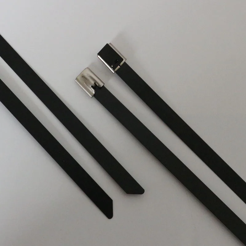 Бесплатная доставка 25 шт. черные металлические кабельные стяжки из нержавеющей