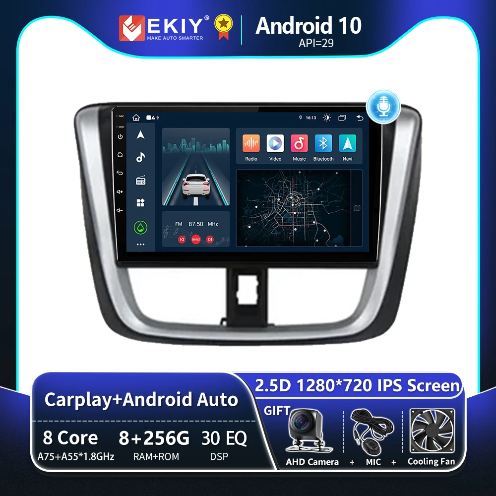 

EKIY T8 For Toyota Vios Yaris L 2016 - 2019 Car Radio Multimedia Video Player Android Auto Navigator GPS Carplay BT No 2 Din DVD