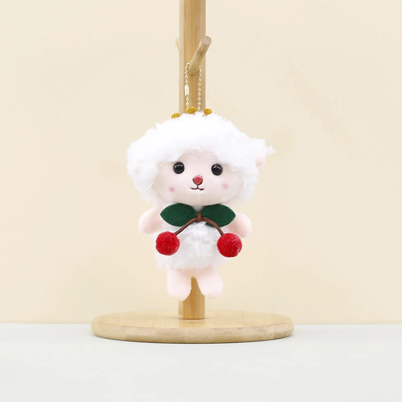 Милые брелки для куклы вишневого ягненка сумки кулон подвеска овцы сумка