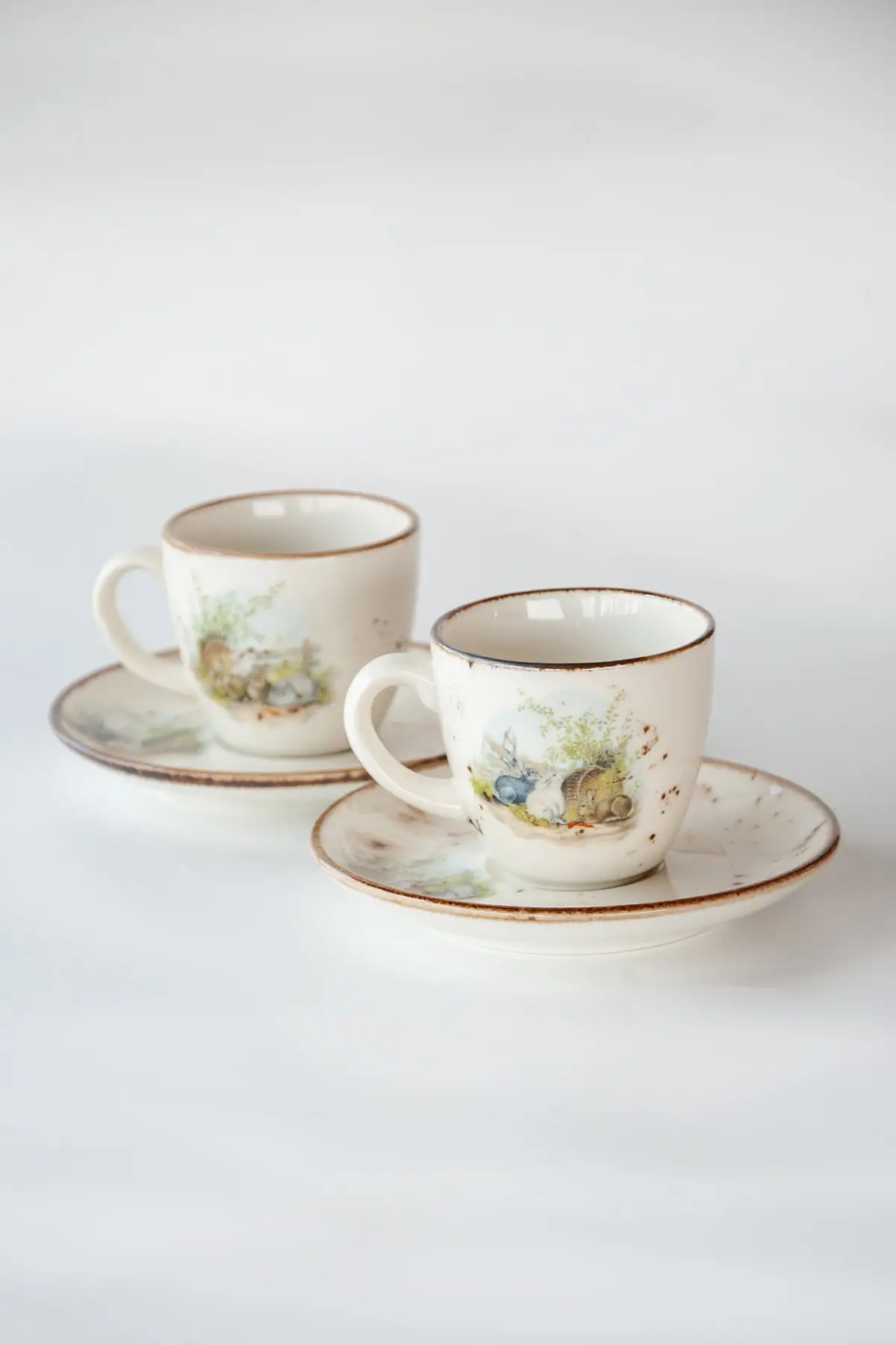 

Amazing Turkish Greek Arabic Coffee & Espresso Cup Set Retro Farm Pattern of Two Personality Coffee Cup Set