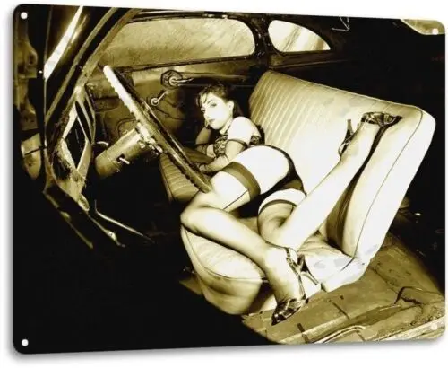 Металлическая табличка Pinup Girl Sexy Hot Rod