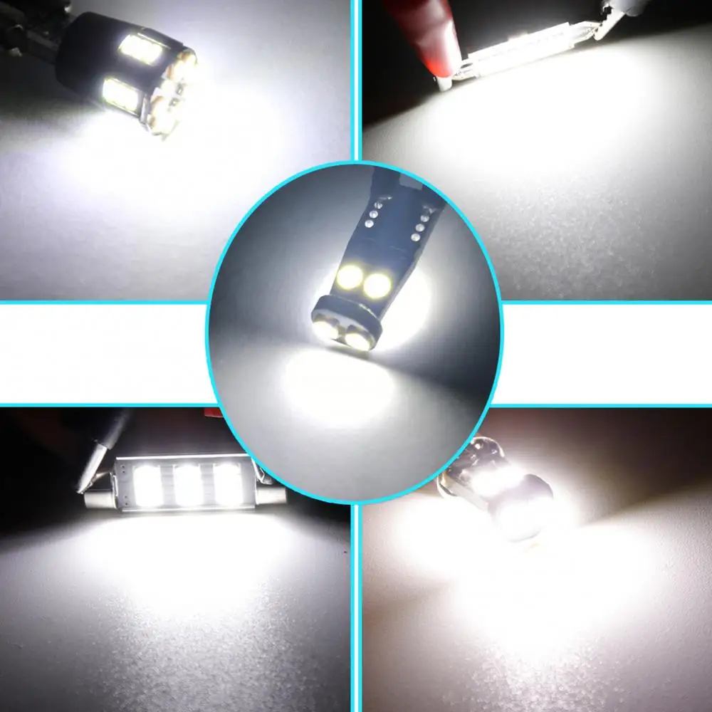 

LED 23Pcs 3030/3014 White Lights T10/Double Tip for BMW E60 E90 F10 F30 Golf 4/7