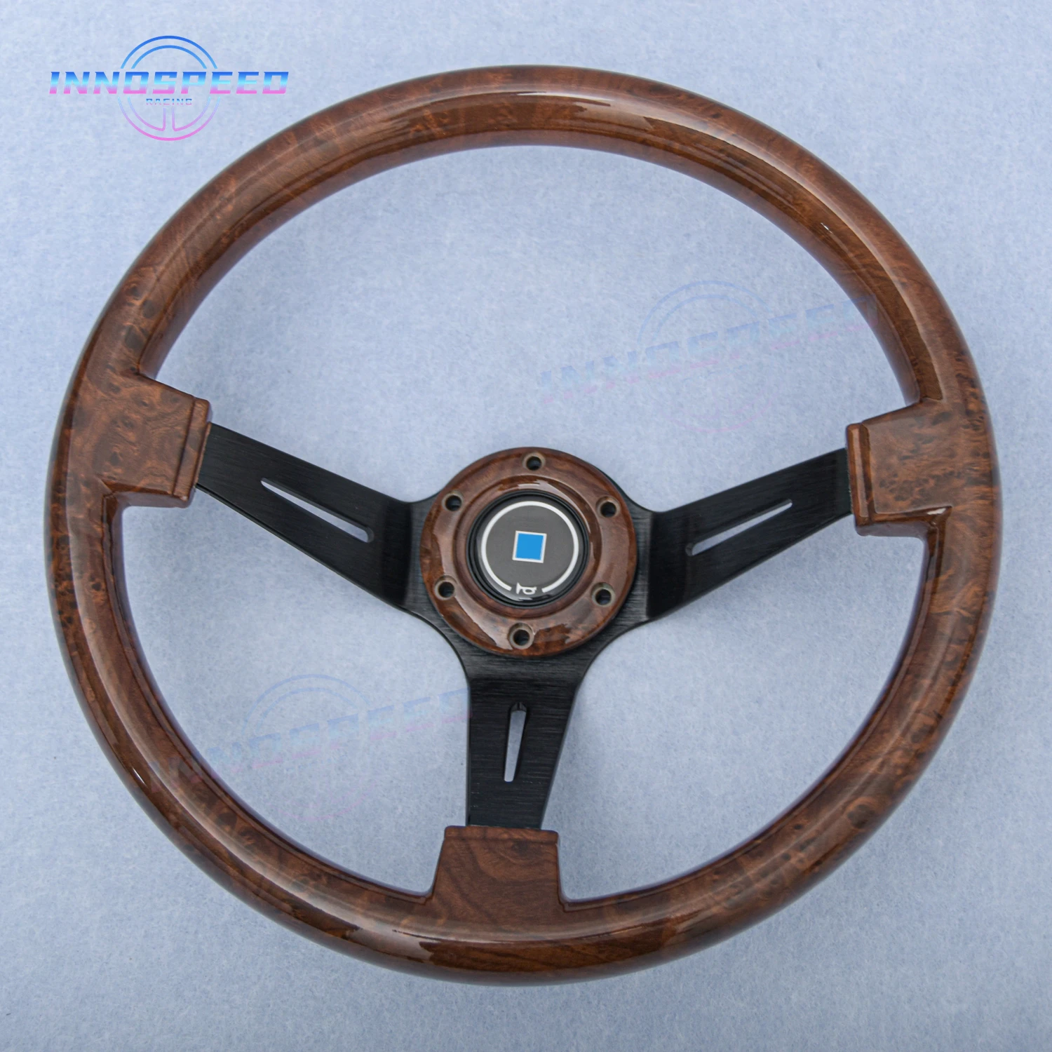 14-дюймовый 350-миллиметровый гоночный руль с текстурой дерева ND Ретро глубокие