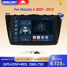 Автомагнитола 2 din, 9 дюймов, Android 10, Wi-Fi, GPS-навигация, мультимедийный плеер для Mazda 6 2007, 2008, 2009, 2010, 2011, 2012, 4G, LTE, Mirror-Link