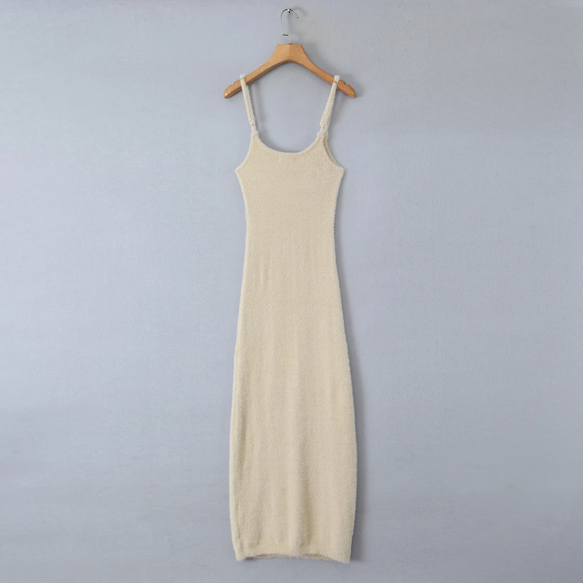 Maxdutti модный блоггер мохеровый вязаный кардиган и платье без бретелек