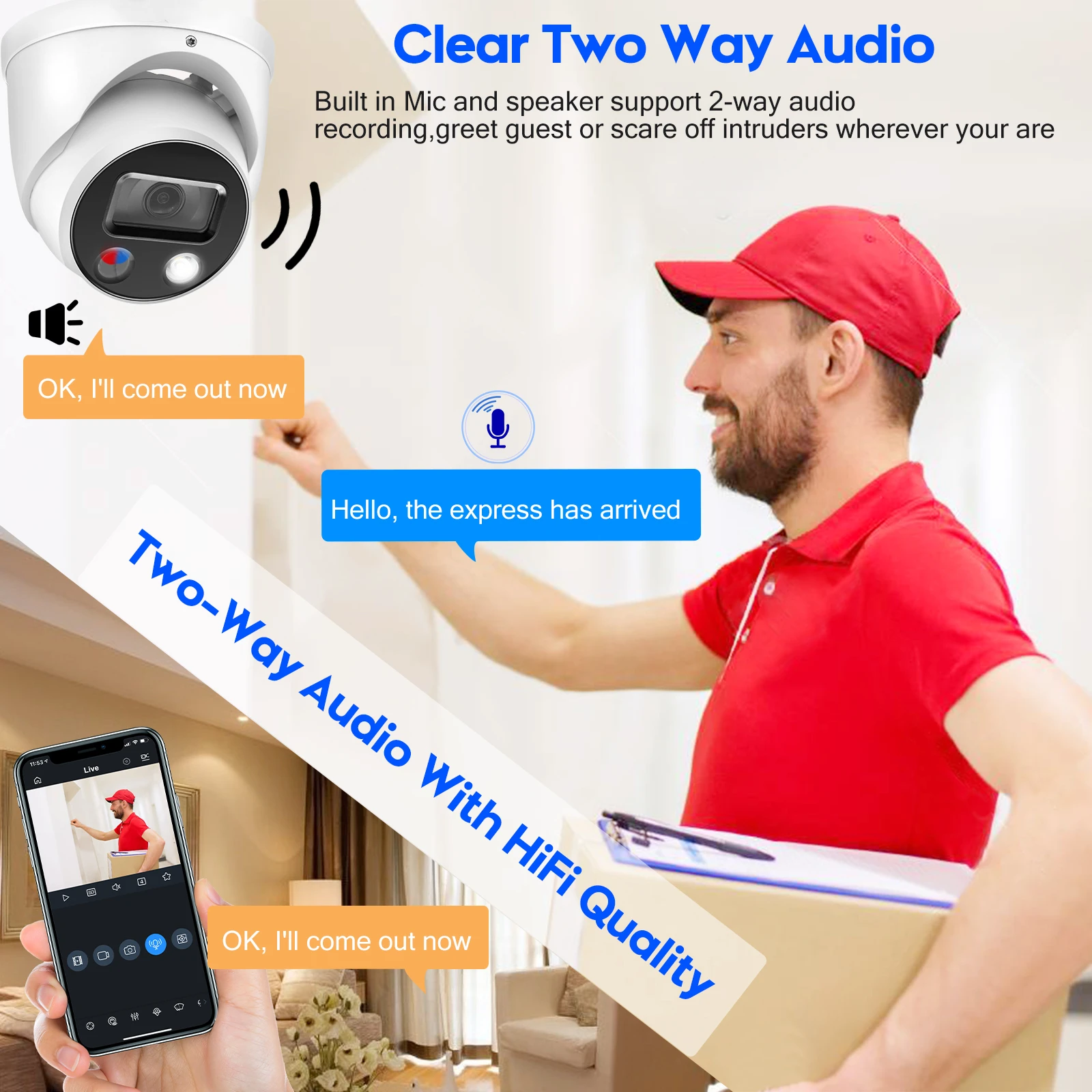 IP-камера Dahua 5 МП полноцветная WizSense активное сдерживание IPC-HDW3549H-AS-PV встроенный