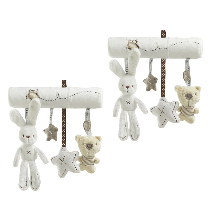 

Plush Rattle Bell Stroller Bed Bar Toy Soundable Wind Chime Cartoon Animal Doll Hanging Ring Music Toy for Baby Gift 1M+