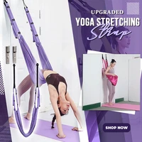 aerial yoga rope stretch the leg splits practic elastic stretch bar and bends down to stretch yoga handstand training device