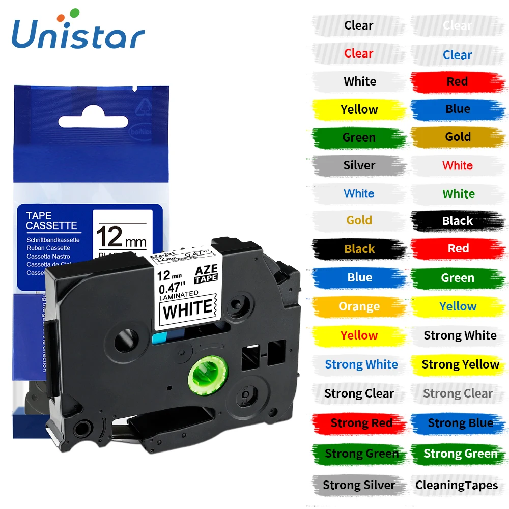 

Unistar 231 S231 Label Tape 12mm Compatible for Brother Label Maker Label Printer Pth110 Strong Adhesive tz-S231 tz-S631 tz-S131