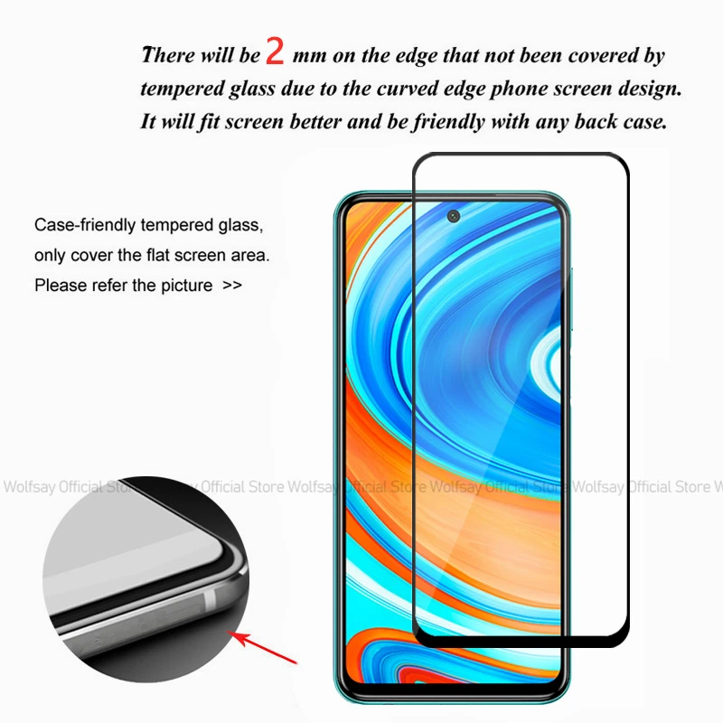 2/4 шт. закаленное стекло для Xiaomi Redmi Note 9 Pro Защитная пленка экрана с полным клеем