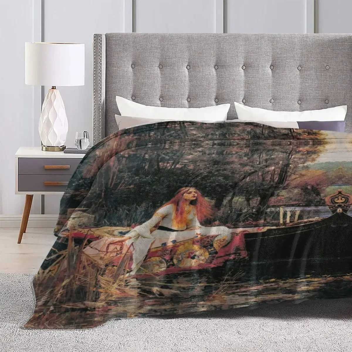 Фланелевые одеяла леди шалота от Джона Уильяма теплый мягкий Фэнтезийный плед