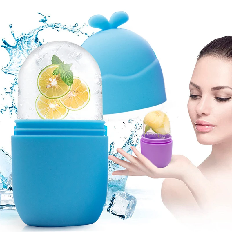 

Skin Care Beauty Lifting Contouring Tool Silicone Ice Cube Trays Ice Globe Ice Balls Face Massager Facial Roller Reduce Acne
