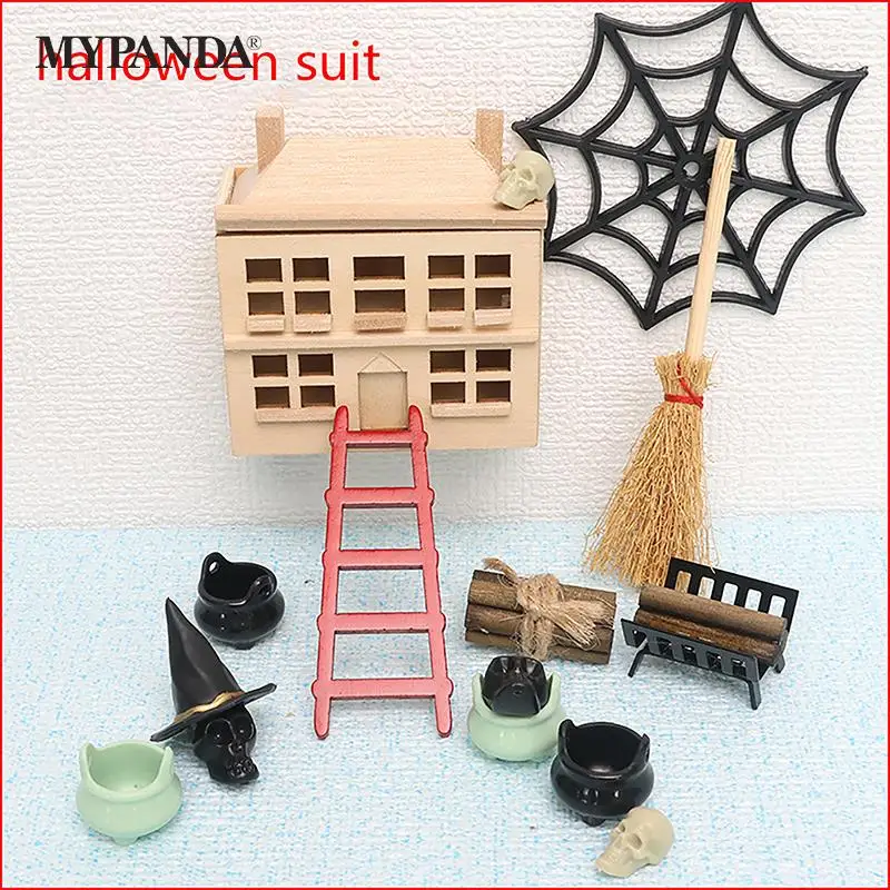 

1 комплект миниатюрный шкаф для хранения кукольного домика ведьма шляпа паук веб-модель Хэллоуин украшение для мебели декоративная игрушка