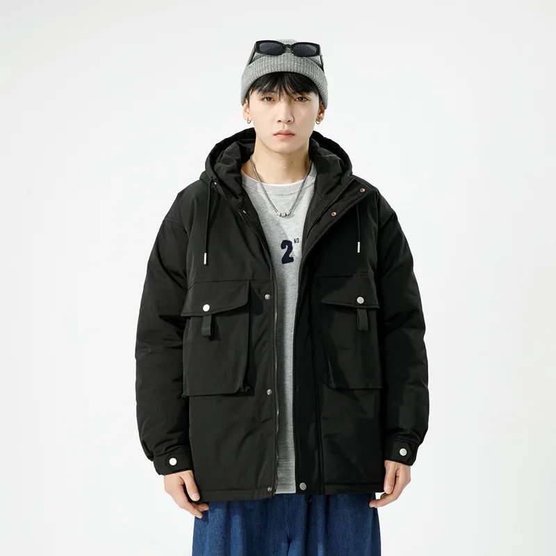 Japanese Fashion Winter Coat Men 2022 Overalls Jackets for Men Cotton Coat Men's Winter Thickened Men's Hooded Parkas