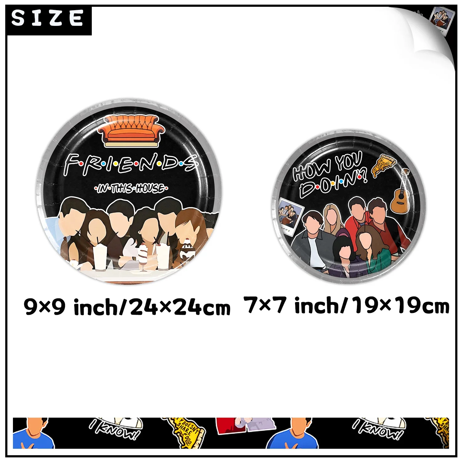 Тематические украшения для дня рождения друзей одноразовая посуда бумажные