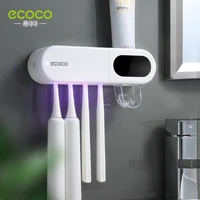 ecoco double sterilization electric toothbrush holder strong load bearing toothpaste dispenser smart display bath accessories