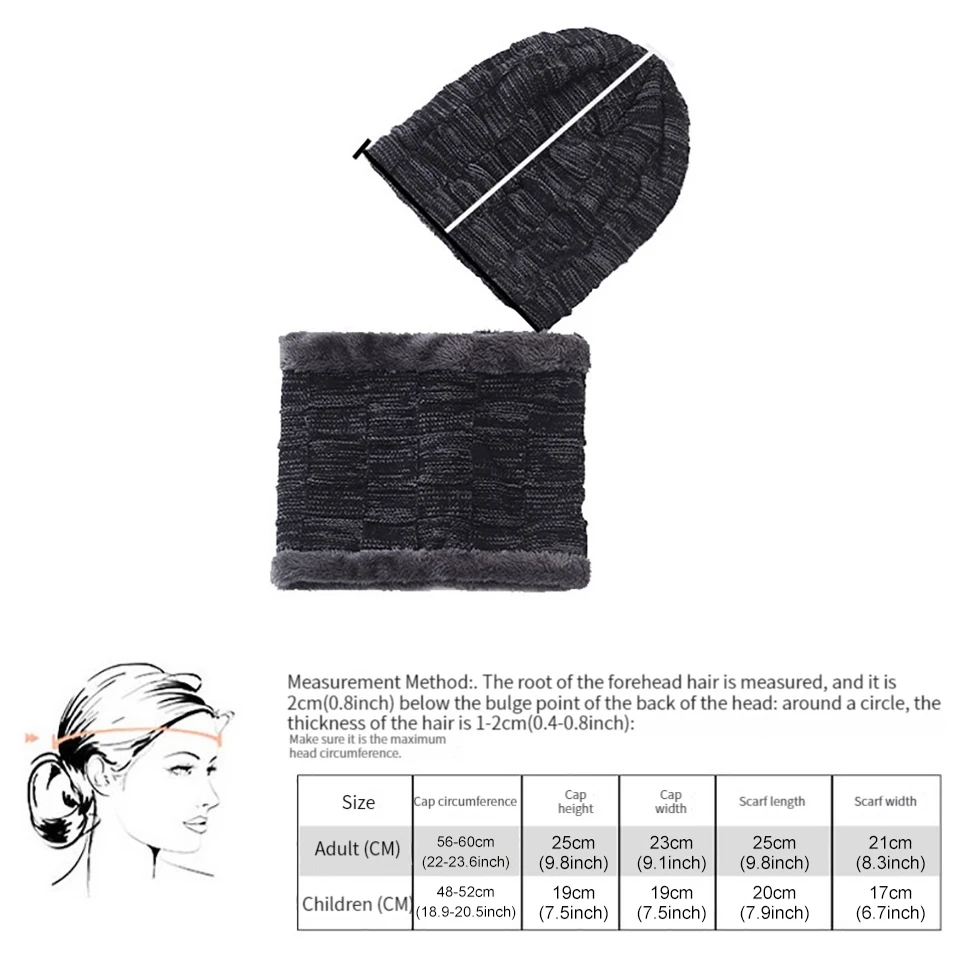 Зимняя шапка набор из искусственного шарфа мягкая утепленная шерстяная для шеи