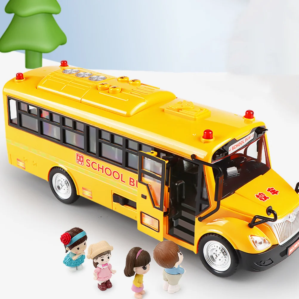 

Pull-Back Bus Toy School Bus Model Musical Lighting Bus Toy Funny Car Toy