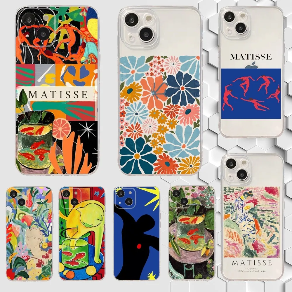Чехол для телефона Henri Matisse с художественной росписью iPhone 15 14 13 12 11 Plus Pro Max XR XS X 7 8 SE
