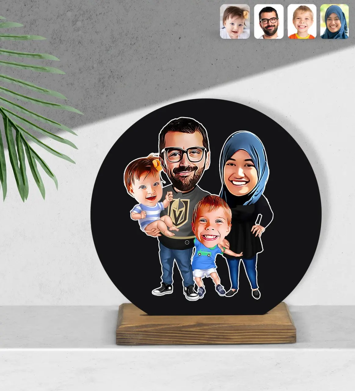 

Personalized hijab round wooden Biblo-3
