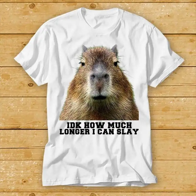 Футболка Idk Как Much Longer Opossum I Can Slay Capybara Sarcastic Dank культовый фильм ретро винтажный