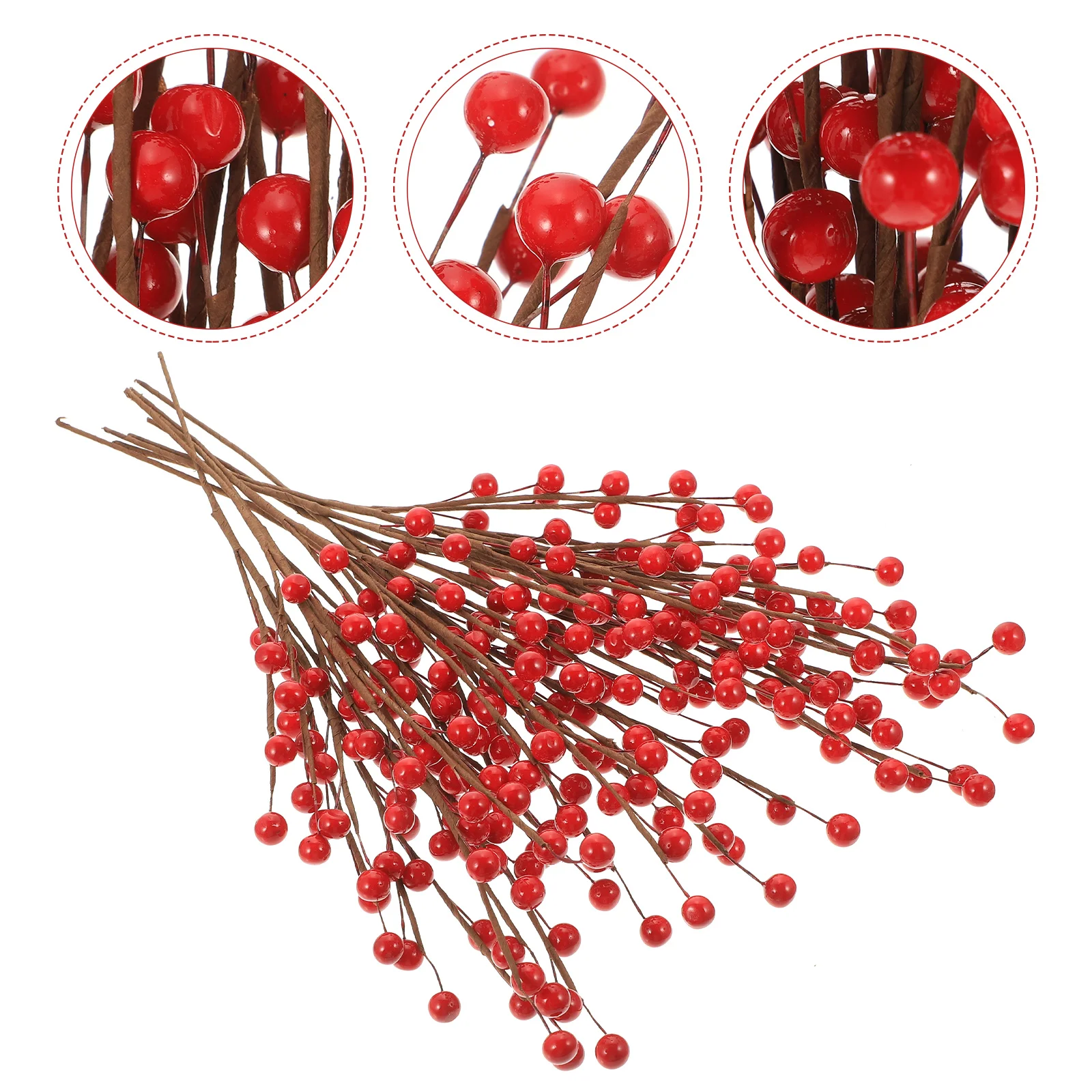 

Berry Christmas Red Artificial Picks Branches Berries Stems Holly Treetwig Spray Decorationwinter Spary Stem Branch Simulation